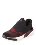 Soda Quilted Neoprene Sneaker, Bordeaux/black