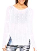 Burnout Vented Long-sleeve Top, White