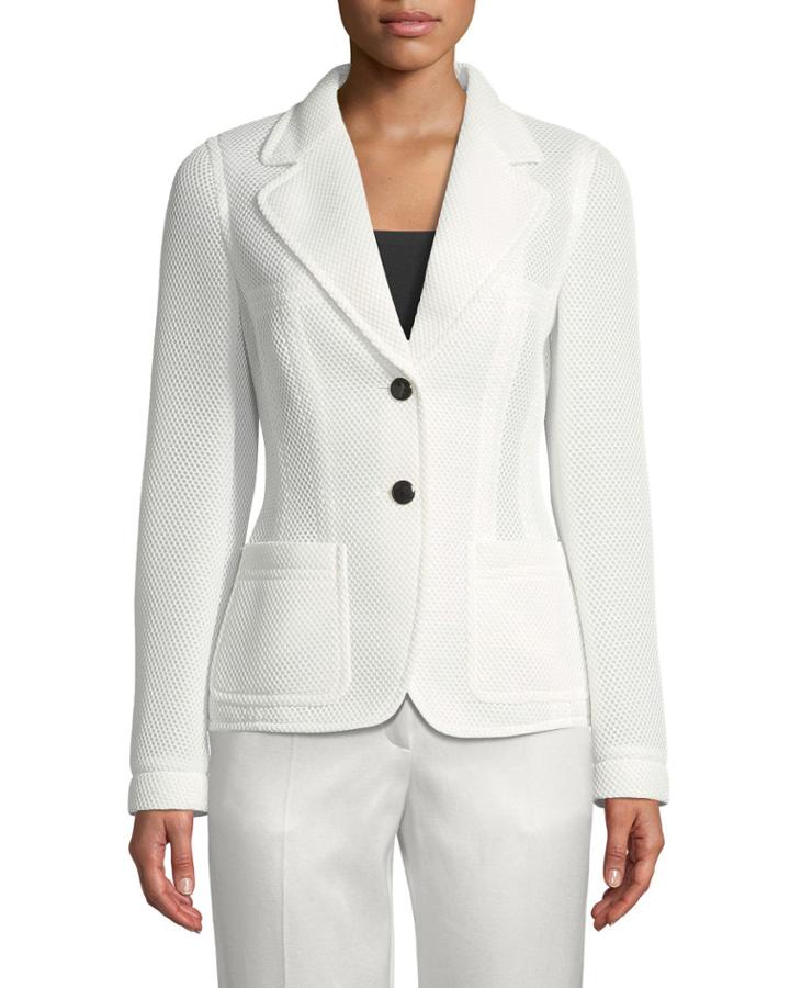 Fishnet-mesh Two-button Blazer