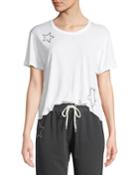 Studded Scoop-neck Star Activewear Tee