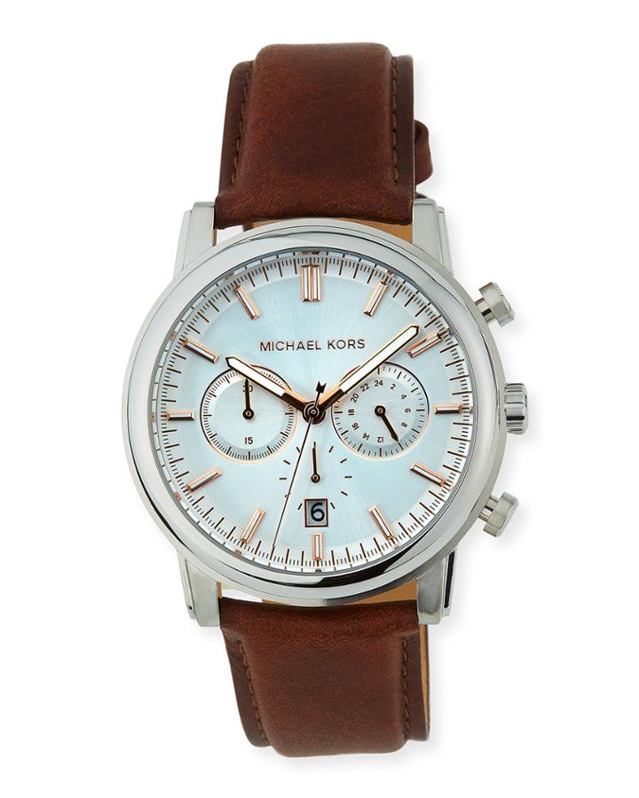 Landaulet Chronograph Watch W/ Leather