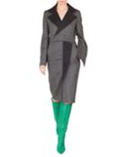 Notched-lapel Wrap-style Wool Tweed Dress