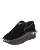 Jeweled Suede Platform