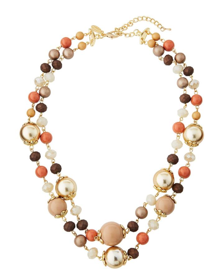 Stone 2-strand Necklace, Neutral