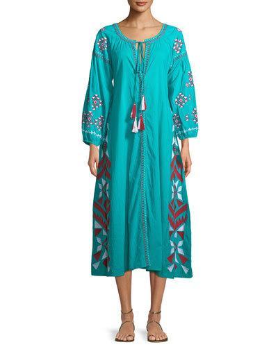 Kilim Embroidered Button-front Dress