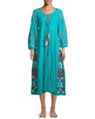 Kilim Embroidered Button-front Dress