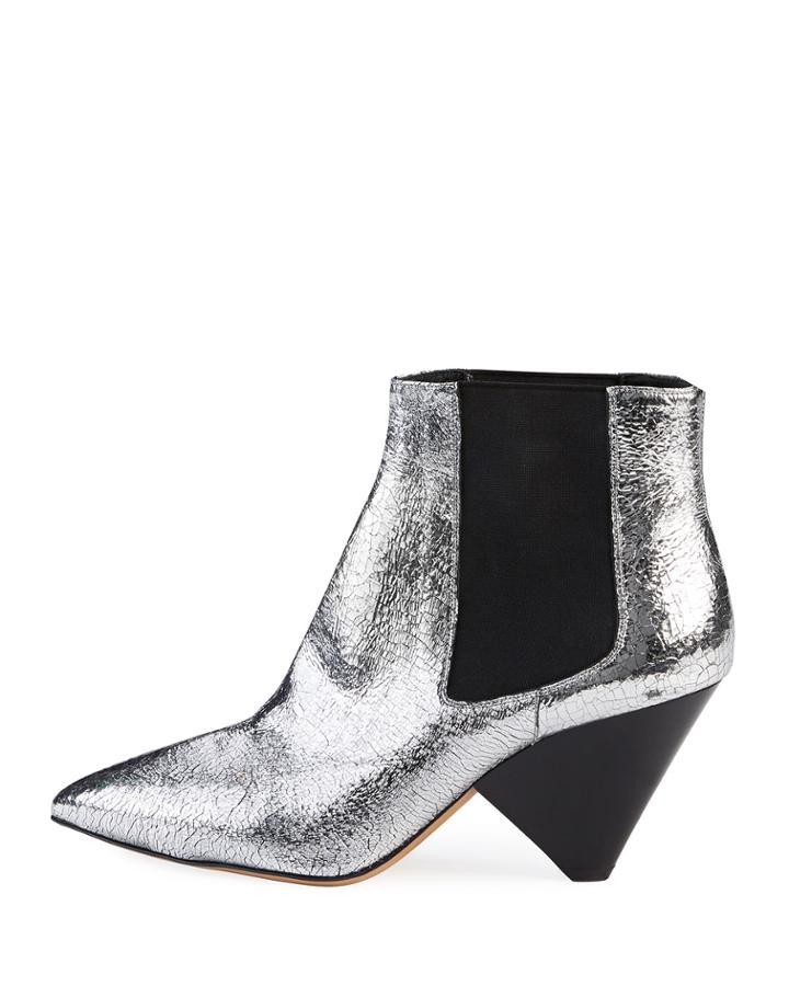 Lashby Cone-heel Metallic Bootie