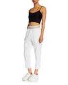 Fusion Cropped Logo Pants, White