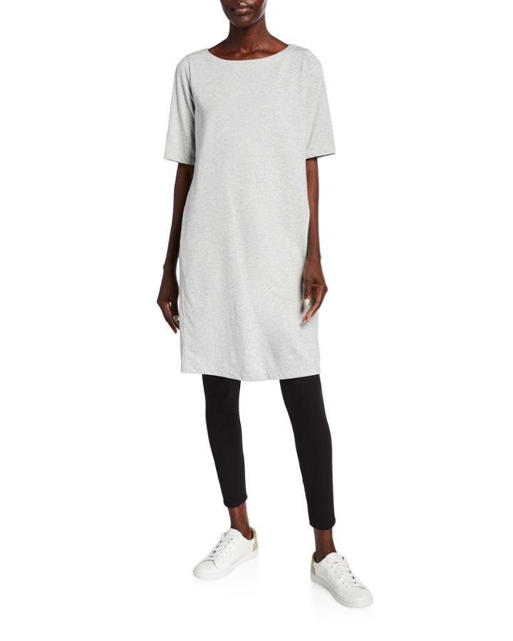 Speckle Knit Short-sleeve Dress