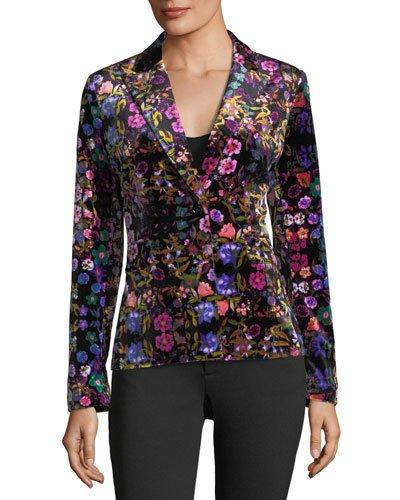 Floral Printed Velvet Jacket