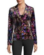 Floral Printed Velvet Jacket