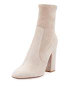 Stretch-suede Ankle Booties