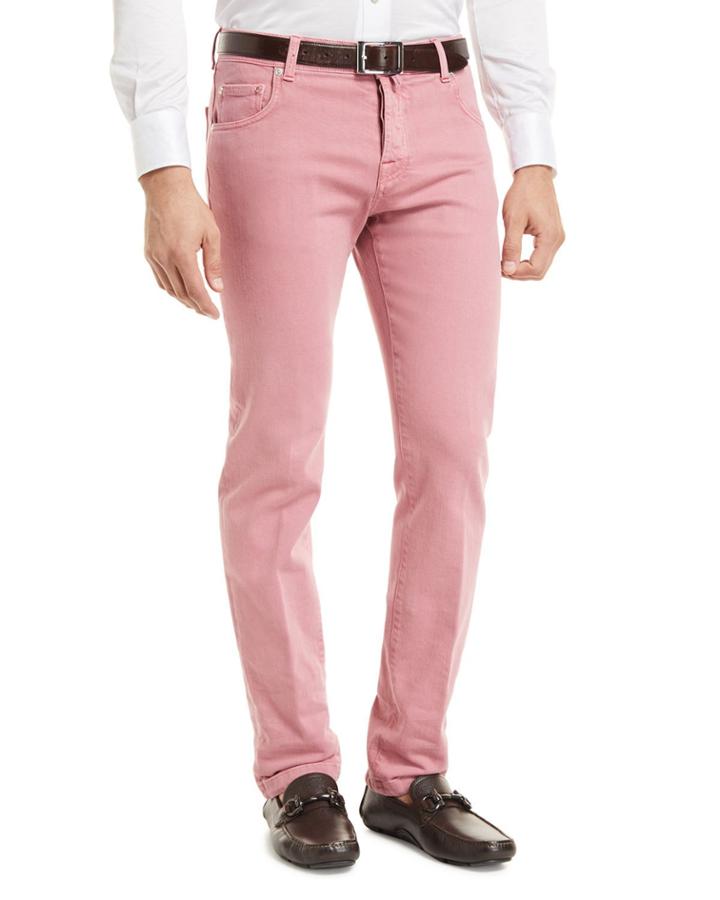 Denim Five-pocket Jeans, Red