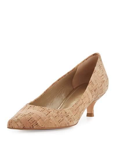 Poco Cork Kitten-heel Pump, Natural