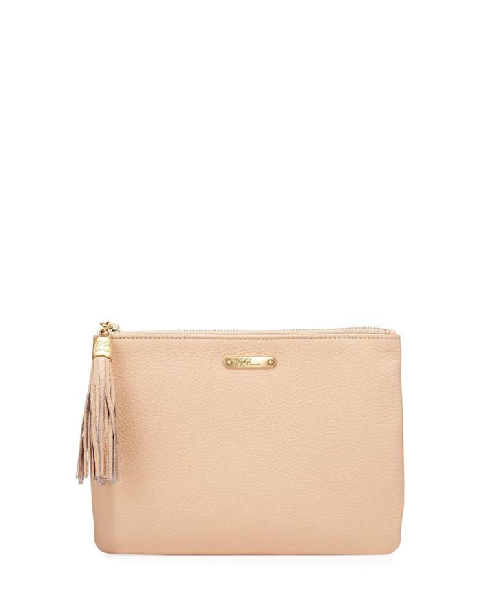 All-in-one Pebble Leather Clutch Bag