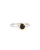 Delicate Skittle Ring With Bezel-set Onyx,