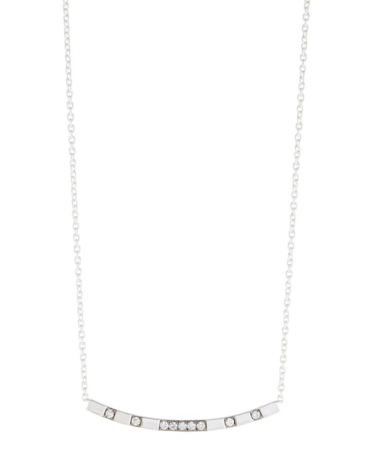 Senso Skinny Diamond Curved Bar Necklace