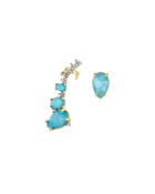 Crystal-encrusted Climber & Stud Earring