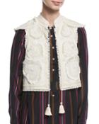 Manolete Beaded Embroidered Cropped Vest