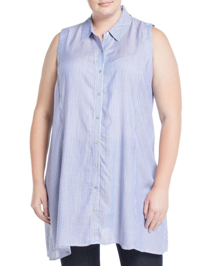 Pinstriped Sleeveless Tunic,