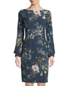 Floral Print Bell-sleeve