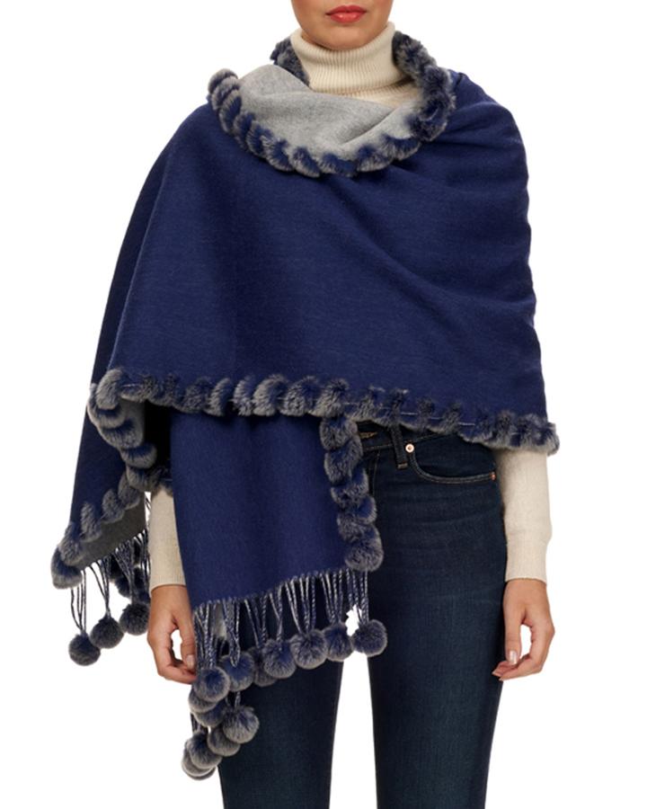 Rabbit Fur Pompom Wool Cashmere