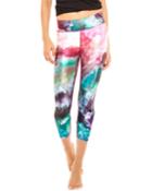 High-rise Watercolor-print Capri