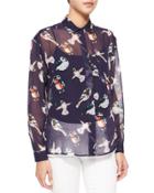 Sheer Bird-print