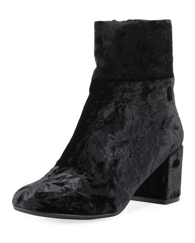 Zilfi Velvet Chunky-heel Bootie