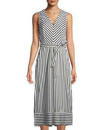 Striped Culotte Tie-waist Cropped Jumpsuit