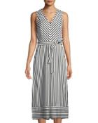 Striped Culotte Tie-waist Cropped Jumpsuit