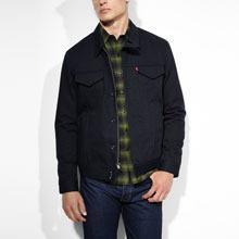 Wool Trucker Jacket - Navy