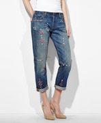 Classic Trucker Jacket And Embellished Cropped 501 Jeans