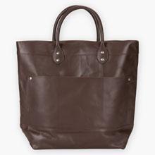 Crafted Leather Tote Bag - Brown