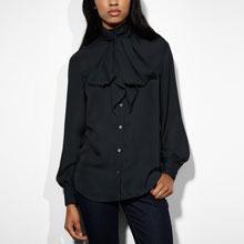 Tie Neck Blouse - Jet Black