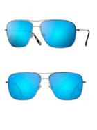 Maui Jim 63mm Cook Pines Titanium Rectangular Sunglasses