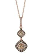 Le Vian 14k Strawberry Gold Chocolate And Vanilla Diamond Drop Pendant Necklace