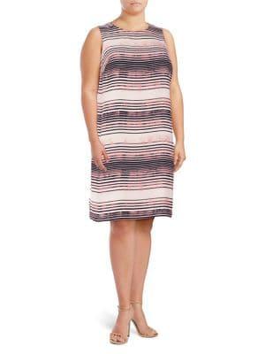 Vince Camuto Plus Ancient Muse Stripe Shift Dress