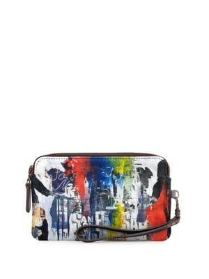Vida Cityscape Leather Statement Clutch