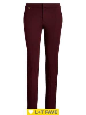 Lauren Ralph Lauren Mid-rise Cotton Blend Skinny Pants