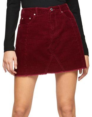 Miss Selfridge Cord A-line Cotton Skirt