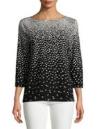 Imnyc Isaac Mizrahi Three-quarter Cascade Dot Tee