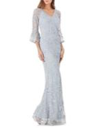 Js Collections Beaded Mesh Mermaid Gown