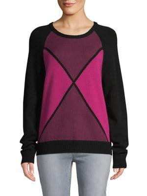 Lord & Taylor Argyle Intarsia Sweater