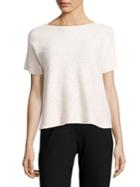 Eileen Fisher Ribbed Linen-cotton Top