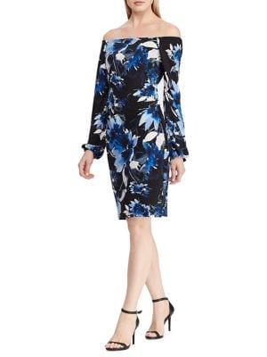 Lauren Ralph Lauren Floral Off-the-shoulder Dress