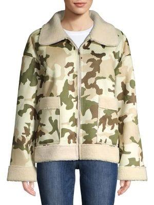 Tiger Mist Achird Faux Fur Printed Jacket