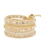 Chan Luu Swarovski Crystal, Multi Bricohe Agate, Mother-of-pearl & 18k Gold-plated Sterling Silver Bracelet