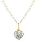 Lord & Taylor Crystal And 14k Yellow Heart Necklace