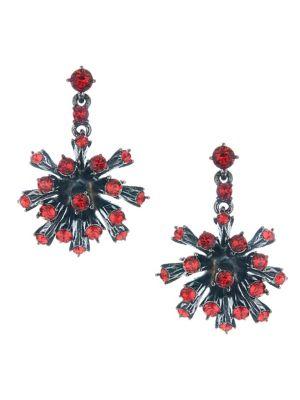 Oscar De La Renta Dandelion Swarovski Crystal Drop Earrings